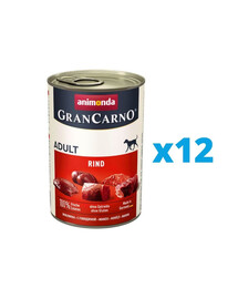 ANIMONDA GranCarno Set avec de la viande de bœuf 12 x 400 g