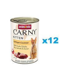 ANIMONDA Carny Kitten Poultry Cocktail - Coktail de volailles pour chatons 12x400 g