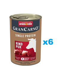 ANIMONDA Gran Carno Single Protein Adult Beef Pur - bœuf pour chiens adultes 6x400 g