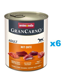 ANIMONDA Gran Carno Adult with Duck Barquette au canard pour chiens adultes 6x800 g