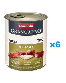ANIMONDA Gran Carno Adult with Tripe Pâtée avec rumen pour chiens adultes 6x800 g