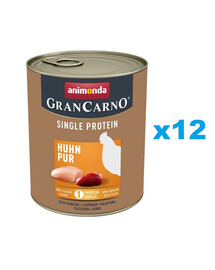 ANIMONDA Gran Carno Single Protein Adult Chicken pur - poulet pour chiens adultes 12x800 g