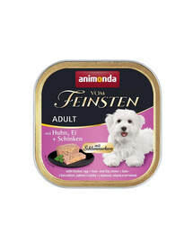 ANIMONDA Vom Feinsten Poulet, œuf et jambon 150g pour tous les chiens de petite race.
