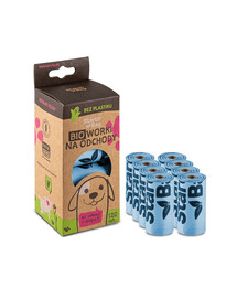 STARCH BAG Sacs compostables BIO pour matières fécales 8 rouleaux x 15 pcs, bleu