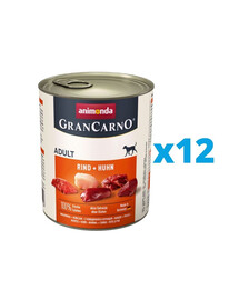 ANIMONDA GranCarno boeuf et poulet 12 x 800 g