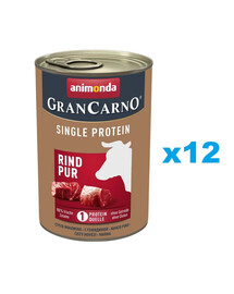 ANIMONDA Gran Carno Single Protein Adult Beef Pur pure boeuf pour chiens adultes 12x400 g
