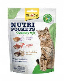 GIMCAT Nutri Pockets Country Mix - friandises à base de viande pour chats - 150 g