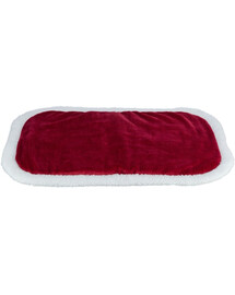 TRIXIE Xmas Nevio tapis ovale pour chien ou chat 75x47 cm blanc/rouge