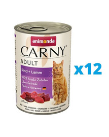 ANIMONDA Carny Adult Combinaison de bœuf et agneau 12 x 400 g