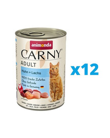 ANIMONDA Carny Adult Combinaison de poulet et saumon 12 x 400 g