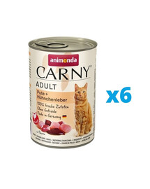 ANIMONDA Carny Adult foie de dinde et de poulet 6 x 400 g
