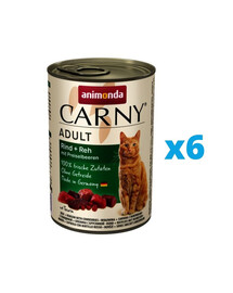 ANIMONDA Carny Bœuf, cerf et airelles rouges 6 x 400 g