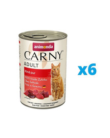 ANIMONDA Carny Adulte Viande de bœuf 6 x 400 g