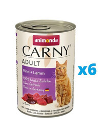 ANIMONDA Carny Adult boeuf et agneau 6 x 400 g
