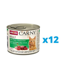 ANIMONDA Carny Adult Boeuf, dinde et lapin 12 x 200 g