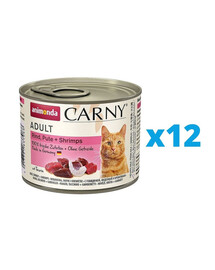 ANIMONDA Carny Adult Boeuf, dinde et crevettes 12 x 200 g