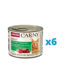 ANIMONDA Carny Adult Boeuf, dinde et lapin 6 x 200 g