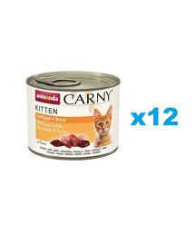 ANIMONDA Carny Kitten Poultry&Beef - volaille et bœuf pour chatons 12x200 g