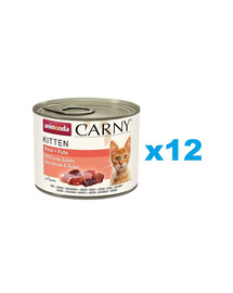 ANIMONDA Carny Kitten Beef&Turkey - bœuf et dinde pour chatons 12x200 g