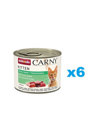 ANIMONDA Carny Kitten Beef&Chicken&Rabbit - Boeuf, Poulet et Lapin pour chatons 6x200 g