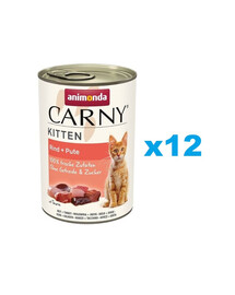 ANIMONDA Carny Kitten Beef&Turkey - Boeuf et dinde pour chatons 12x400 g