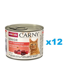 ANIMONDA Carny Senior Cœurs de bœuf et de dinde 12x200 g