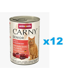 ANIMONDA Carny Senior Cœurs de bœuf et de dinde 12x400 g