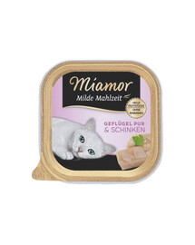 MIAMOR Milde Mahlzeit Poultry Pure&Ham - pâtée de volaille et jambon - 100g