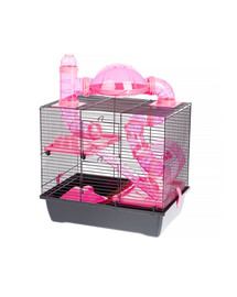INTERZOO Rocky + Terrace Cage à hamster 42 cm rose