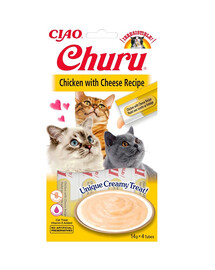 INABA Churu Cat - Friandise crémeuse au poulet et au fromage pour chats - 56 g