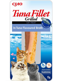 INABA Tuna fillet in tuna flavoured broth - filet de thon dans un bouillon aromatisé au thon pour chats - 15g