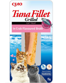 INABA Tuna fillet in crab flavoured broth - filet de thon dans un bouillon de crabe pour chats - 15g