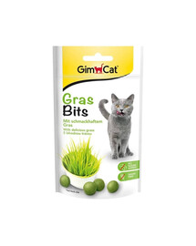 GIMCAT Tasty Tabs GrassBits - Gélatine d'herbe pour chats - 40 g