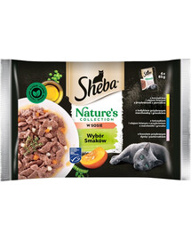 SHEBA Nature’s Collection Une sélection de saveurs aliment complet humide pour chats adultes en sauce 52x85g
