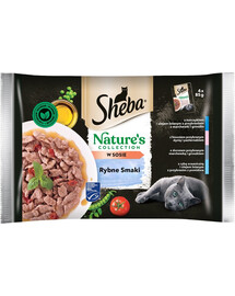 SHEBA Nature’s Collection Nourriture humide pour chats Fish Flavours au thon et à l'huile de lin 52x85g