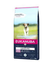 EUKANUBA Grain Free Puppy - sans gluten pour chiots de petite et moyenne taille riche en poisson de mer - 12 kg