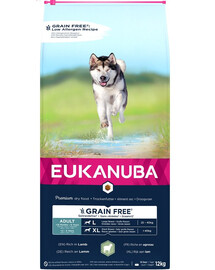 EUKANUBA Grain Free L/XL Adult - riche en agneau pour chiens adultes de grande et très grande race - 12 kg