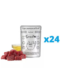 GUSSTO Cat Fresh Lamb 24x85 g - nourriture humide pour chat à l'agneau