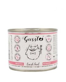 GUSSTO Cat Fresh Beef nourriture humide pour chat, boeuf frais 200 g