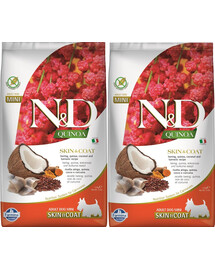 FARMINA N&D Quinoa Dog Skin&Coat Adult Mini herring, coconut 2 x 2.5 kg hareng, noix de coco