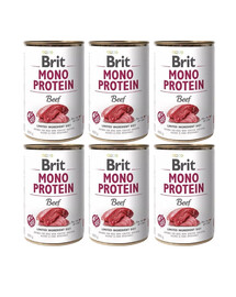 BRIT Mono Protein Beef -  nourriture monoprotéinée viande de bœuf - 6x400 g