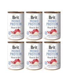 BRIT Mono Protein Lamb & Rice - nourriture monoprotéinée agneau et riz - 6x400 g
