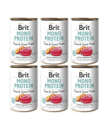 BRIT Mono Protein Tuna & Sweet Potato - nourriture monoprotéinée thon & patates douces - 6x400 g