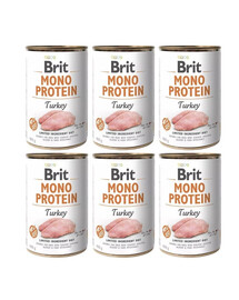 BRIT Mono Protein Turkey - nourriture monoprotéinée à base de dinde - 6x400 g