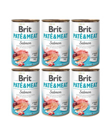 BRIT Pate&Meat salmon - pâtée de saumon pour chiens - 6x400 g