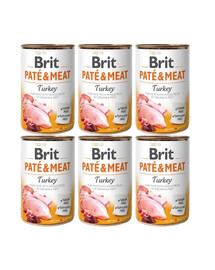 BRIT Pate&Meat turkey -  pâtée de dinde pour chiens - 6x400 g