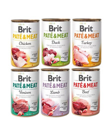 BRIT Pate&Meat - pâtée pour chiens Mix de saveurs - 6x400 g