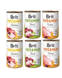 BRIT Pate&Meat -  Mix saveurs avec volaille - 6x400 g
