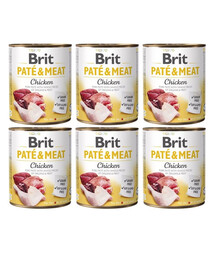 BRIT Pate&Meat chicken - pâtée de poulet pour chiens - 6x800 g