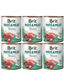 BRIT Pate&Meat venison - pâtée de cerf pour chiens - 6x800 g